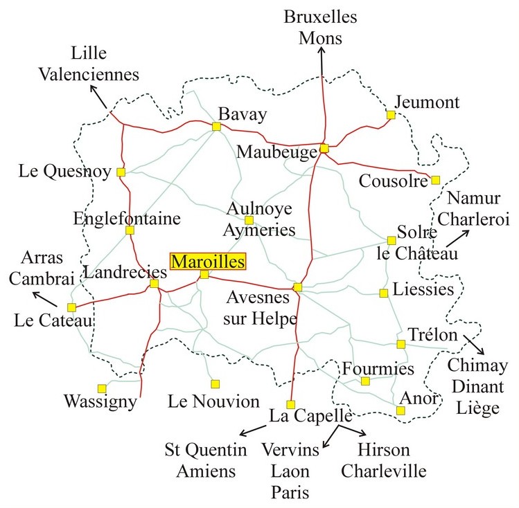 Plan de situation de Maroilles